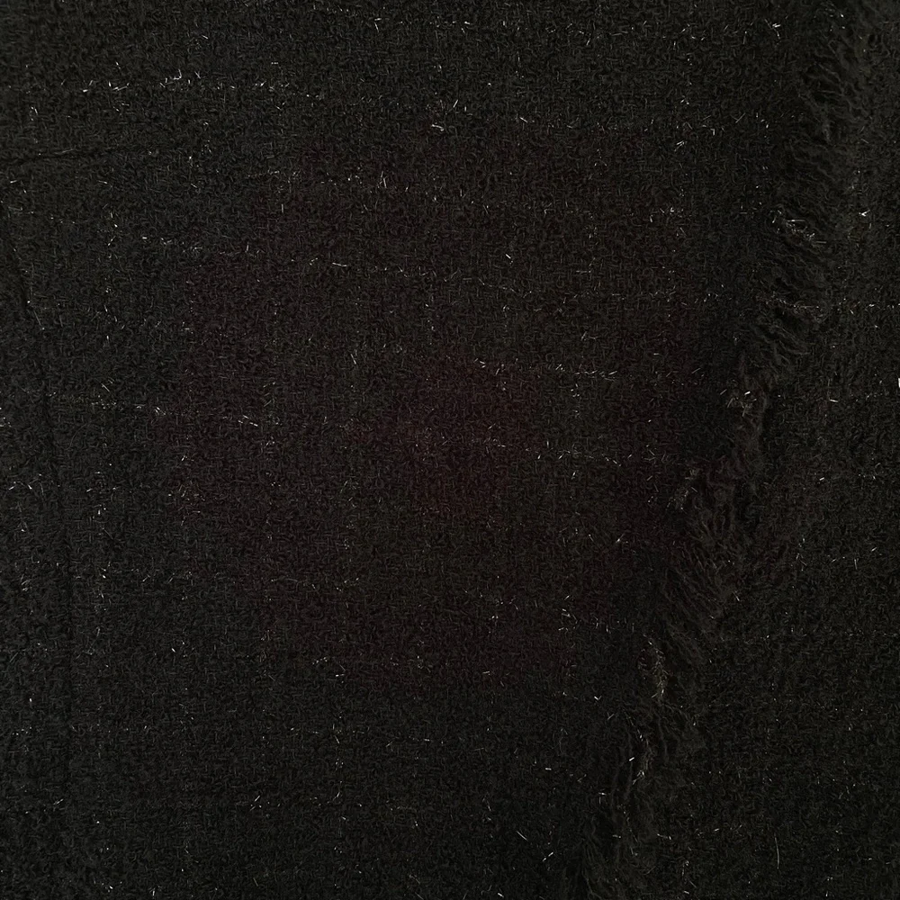 Express Wool Blend Boucle Fringe Trim Moto Jacket Black 5/6